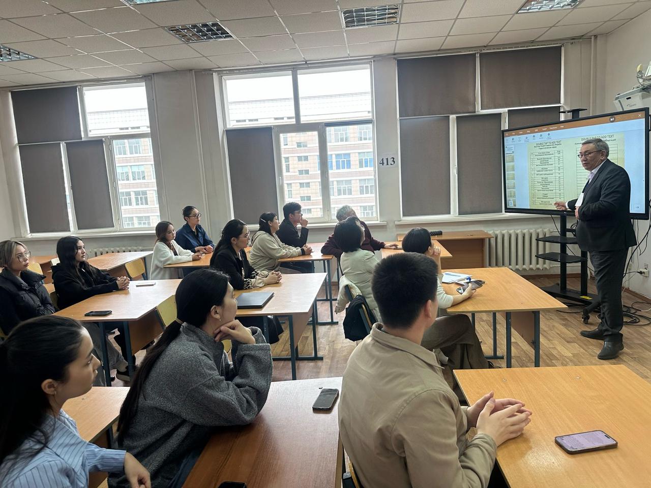 Report by O.M. Zholymbaev at Al-Farabi Kazakh National University